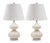 24 Inch H Double Gourd Glass Table Lamp in Pearl - a Pair For Sale