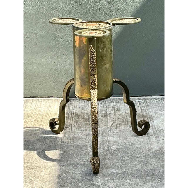 Vintage Sculptural Mixed Metal Table Pedestal For Sale - Image 10 of 10