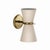 Metal Gable Sconce, Antique Natural Brass with Oyster Shade For Sale - Image 7 of 7