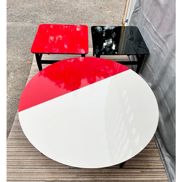 Vintage Mid Century Modern Cocktail and Side Tables Set (Set of Three) For Sale - Image 4 of 13