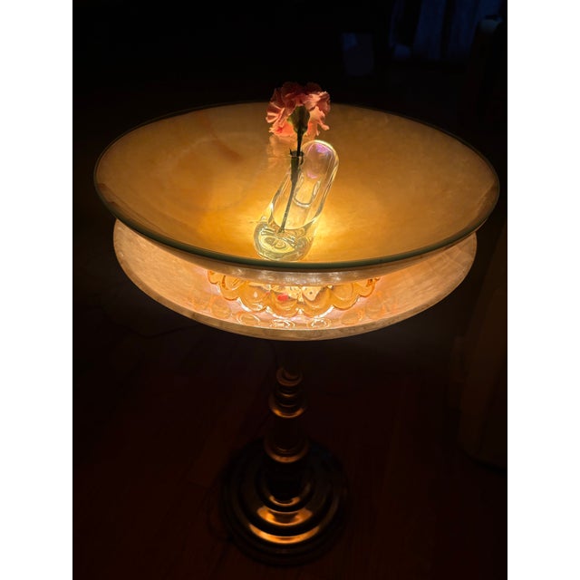 An exceptional mid-century statement piece by the renowned Stiffel Lamp Company. This rare Hollywood Regency torchiere...