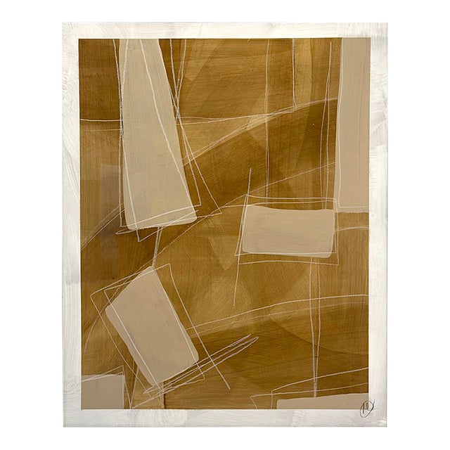 Crossing III by Murray Duncan, Mix Media on Paper, Abstract Geometric For Sale