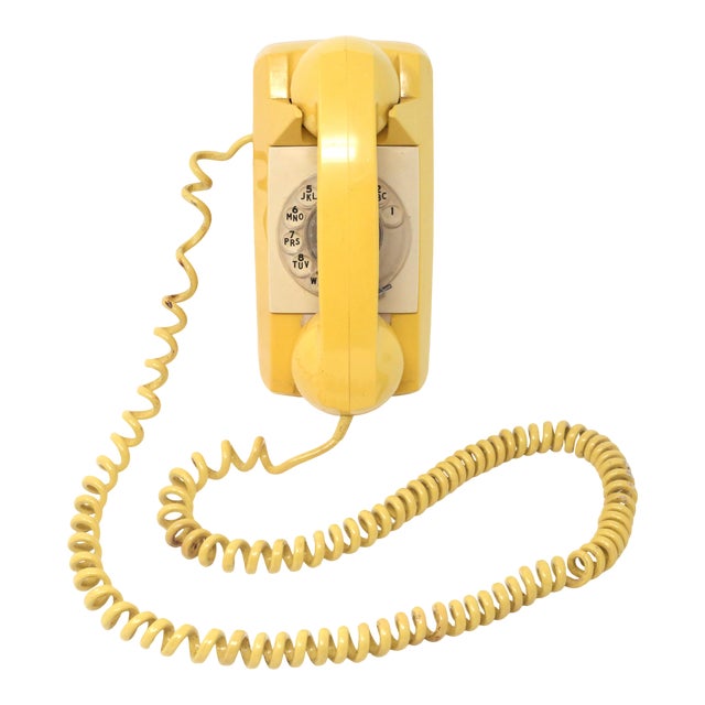 Vintage 1976 Starlite Yellow Rotary Wall Phone Chairish