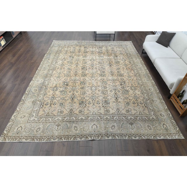 Persian 1970s Vintage Persian Handmade Wool Cotton Brown Area Rug For Sale - Image 3 of 11