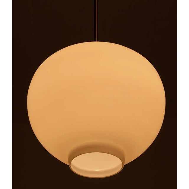 1950s Glass & Brass Pendant attributed to Böhlmarks, Sweden, 1950s For Sale - Image 5 of 8
