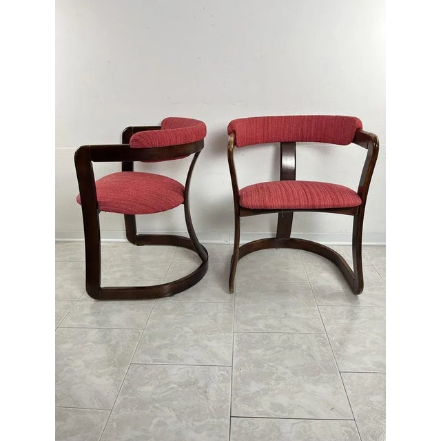 Set of Mid-Century Italian Curved Wooden Chairs attributed to Achille and Piergiacomo Castiglioni, 1960s For Sale - Image 6 of 9