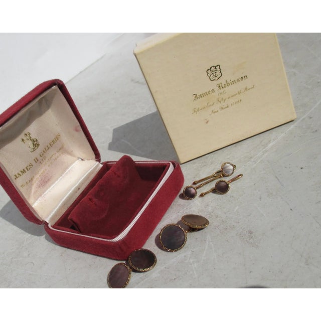 Mid-Century Modern 14 Kt Gold Stud Set Circa Mid-Century For Sale - Image 3 of 4