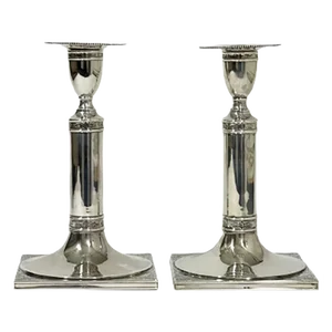 Mid-Century Dutch Silver Candleholders, Set of 2