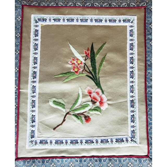 Mid 20th Century Early 20th Century Chinese Embroidered Silk Panel For Sale - Image 5 of 6