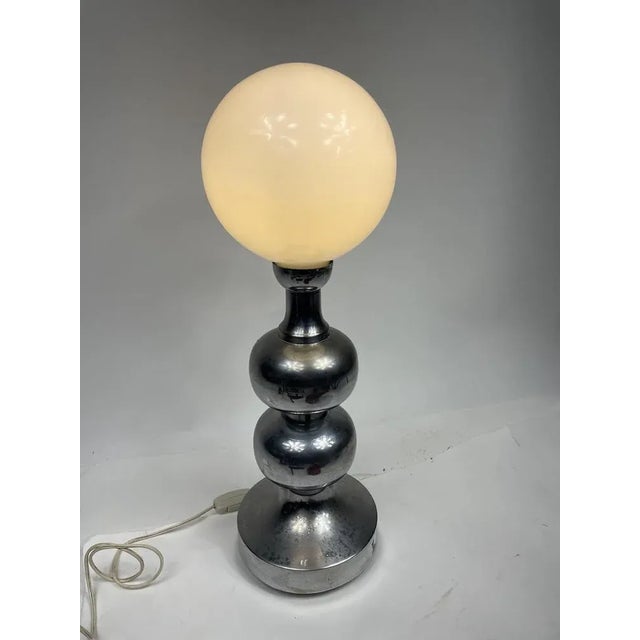 Silver Table Lamp in Steel and Glass in the style of Reggiani, Italy, 1960s For Sale - Image 8 of 9