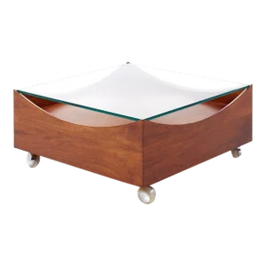 Bramin Mobler Mid Century Danish Rosewood and Glass Coffee Table