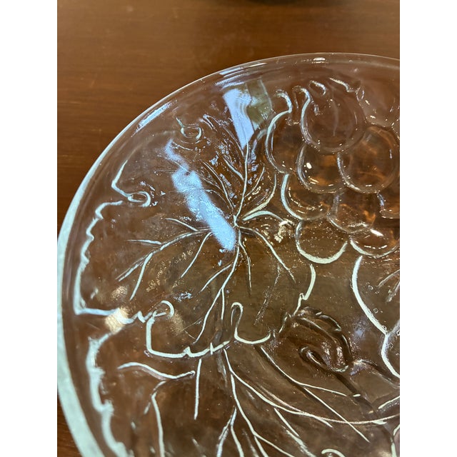 Vintage Kig Indonesia Clear Grape Pattern Pressed Glass Bowls, Set of 10 For Sale In Oklahoma City - Image 6 of 10