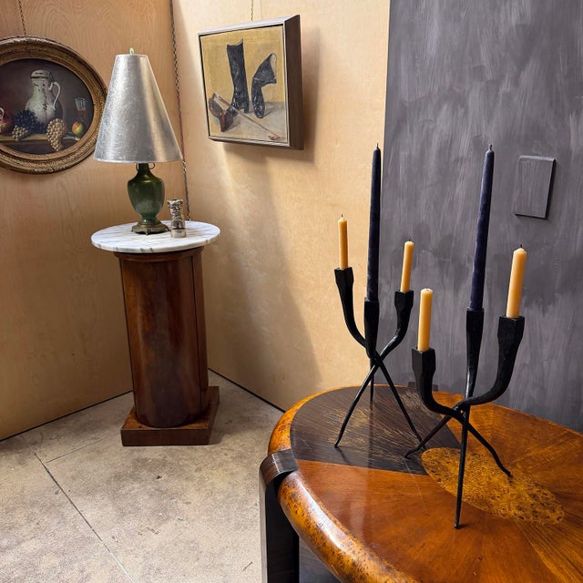 Mid 20th Century Pair of Iron Brutalist Candle Holders For Sale - Image 15 of 15