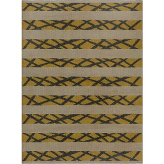 Doris Leslie Blau Vintage Swedish Flat-Weave Rug, Double-Sided Geometric Design For Sale