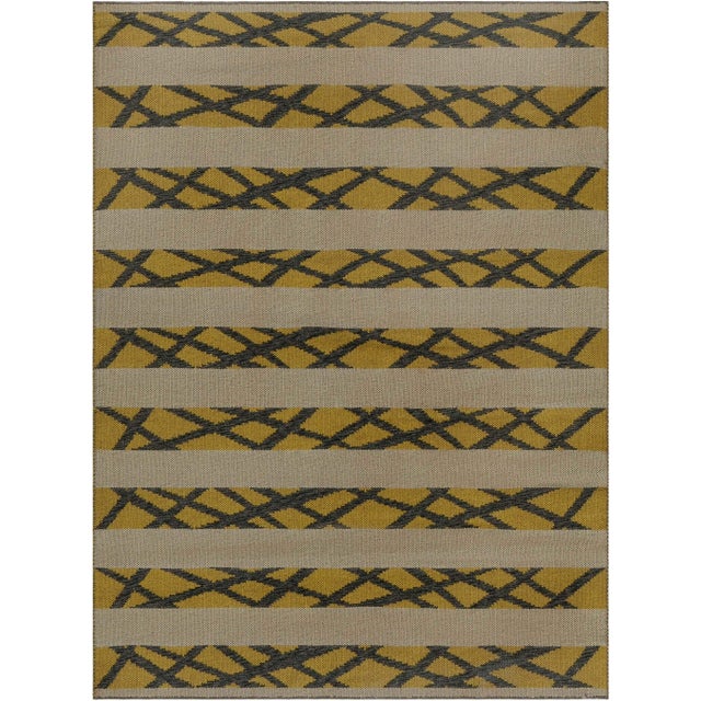 Doris Leslie Blau Vintage Swedish Flat-Weave Rug, Double-Sided Geometric Design For Sale