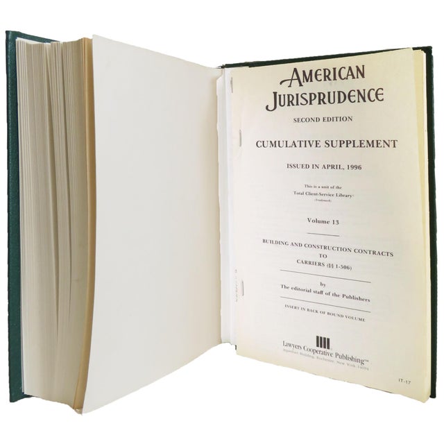 American Vintage Green & Gilt Law Books / Legal Bindings, 25 Volumes For Sale - Image 3 of 5