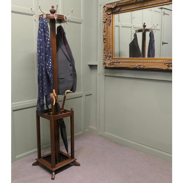 Wood Revolving Hall Stand in Oak, 1960 For Sale - Image 7 of 8