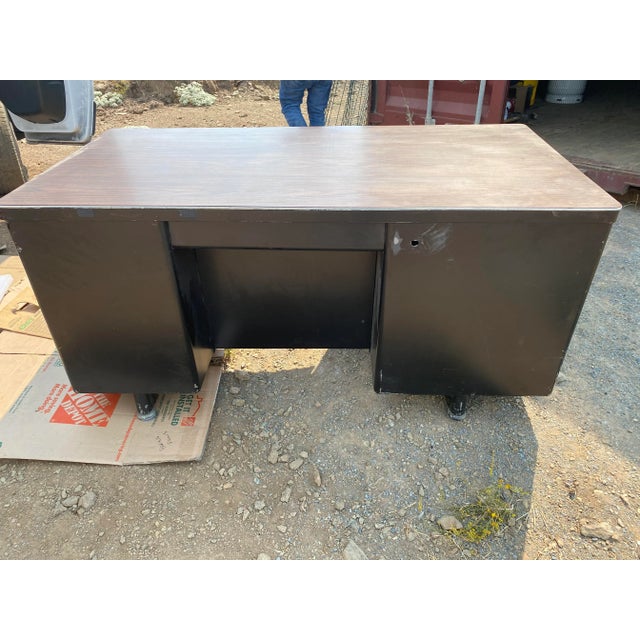 Vintage Mid Century Art Metal Executive Desk For Sale - Image 10 of 13