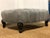 Tufted Ottoman Custom Made by De Angelis Ltd New York in Fortuny Fabric.