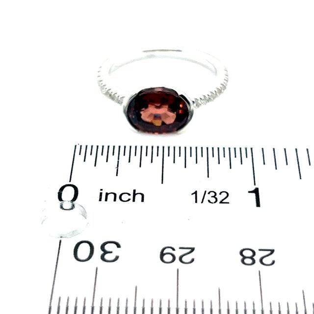 Natural Zircon Diamond Ring 6.5 14k White Gold 4.32 TCW Certified For Sale - Image 10 of 11
