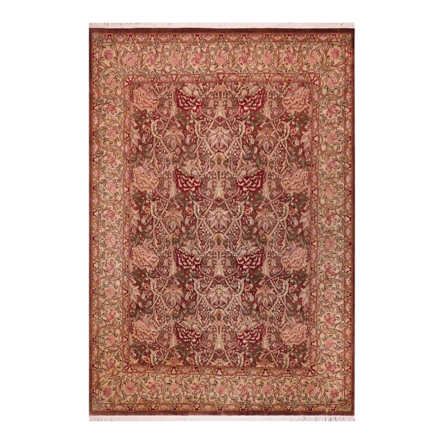 William Morris 1990's Pak-Persian Brown/Ivory Wool Rug - 9'1'' X 12'6'' For Sale
