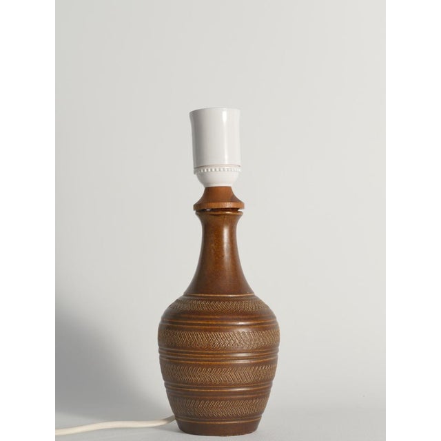 Brown Stoneware Model Number 59617 Table Lamp from Scheurich, West Germany, 1960s For Sale - Image 6 of 16