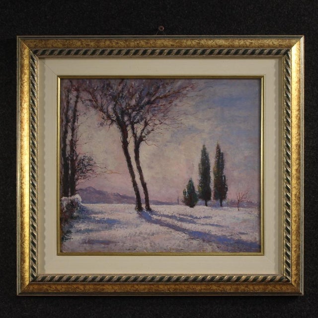 Italian Artist, Snowy Landscape, 1932, Oil on Board, Framed For Sale - Image 16 of 16