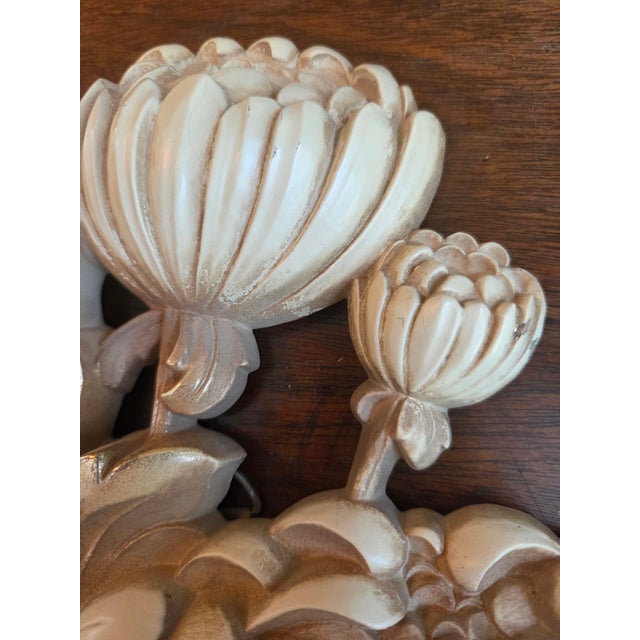 Syroco Mid Century Syroco Flower Chrysanthemum Wall Hanging Decor For Sale - Image 4 of 10