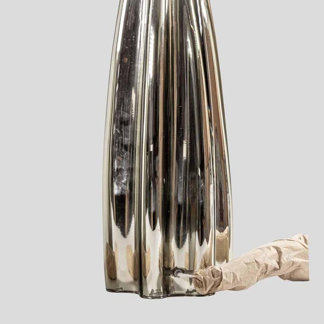 Fluted Mirrored Murano Glass Table Lamps from Alberto Donà, Set of 2 For Sale - Image 3 of 11