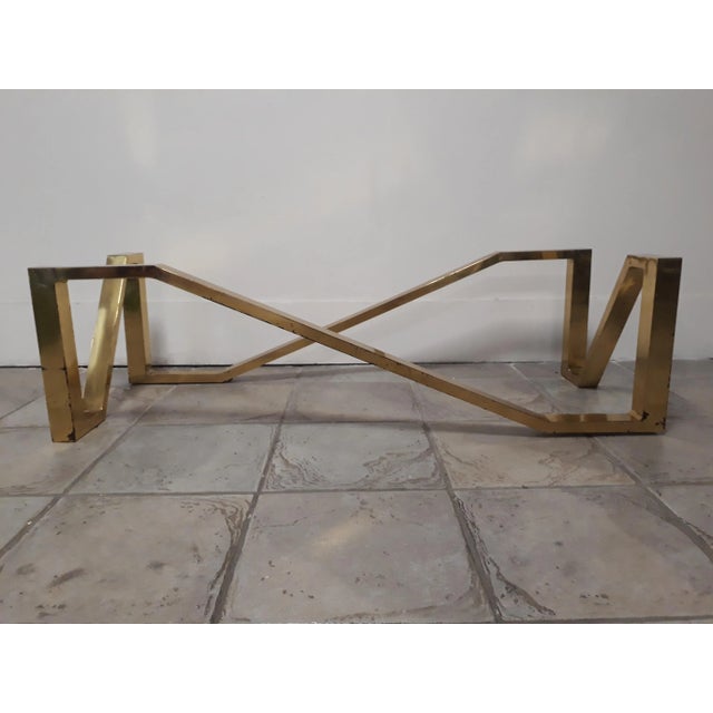 Vintage Brass Coffee Table For Sale - Image 4 of 9