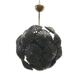 Mid-Century Black Murano Art Glass Sputnik Chandelier, 2000 For Sale