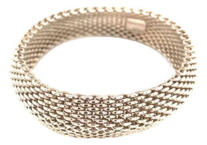 1990s Tiffany & Co Somerset Bangle M 7.5" Sterling Silver
