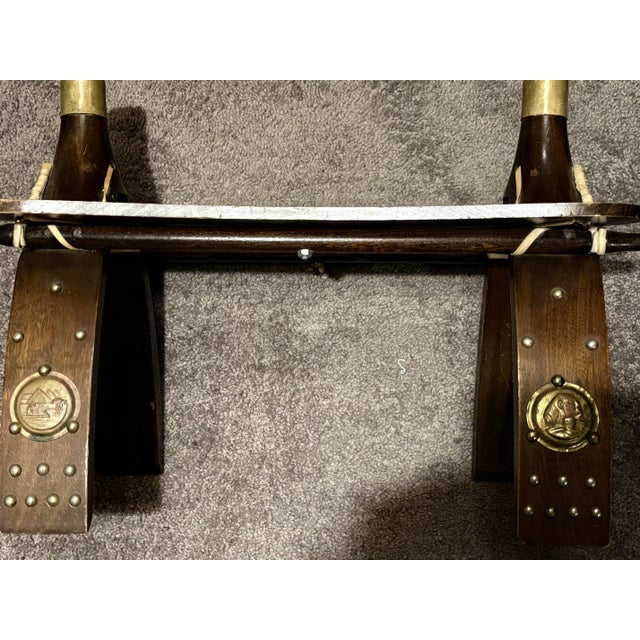 Traditional Egyptian Camel Saddle Stool 1950 For Sale - Image 3 of 12