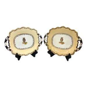 Pair of "Opaque Granite China" Sweetmeats, Circa 1834-54 by William Ridgway
