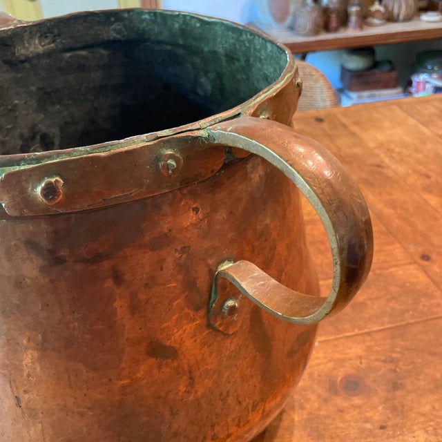 Late 19th Century Large Hand Forged Antique Copper Vessel For Sale - Image 5 of 12