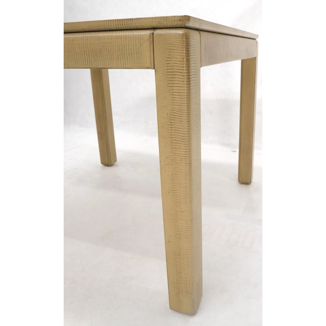 Mid-Century Modern Karl Springer Embossed Leather Square Game Dining Table For Sale - Image 3 of 13