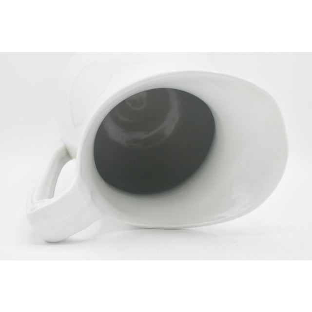 Large Vintage English White Ironstone Pitcher For Sale - Image 10 of 10