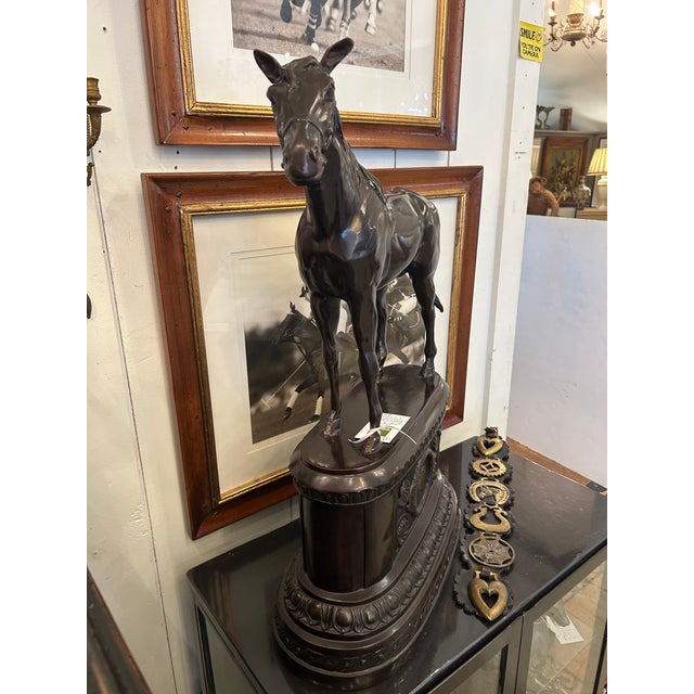 Large Bronze Vintage Equestrian Horse Sculpture For Sale - Image 4 of 7