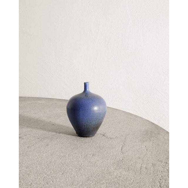 Swedish Blue Vase by Berndt Friberg for Gustavsberg, 1970s For Sale - Image 6 of 6