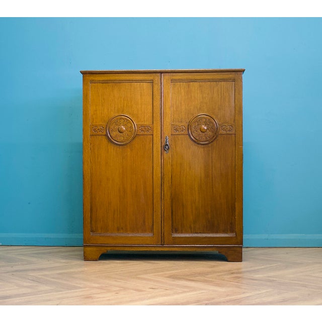 Vintage Art Deco Tallboy in Oak in the style of Heals, 1930s For Sale - Image 11 of 11