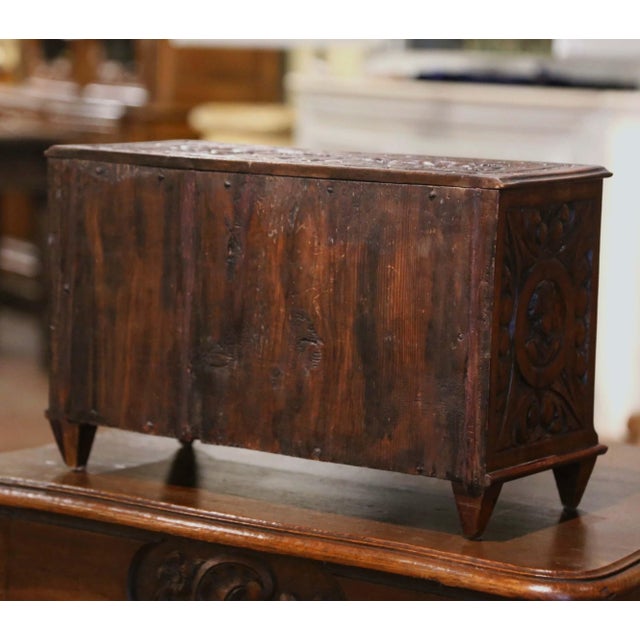 Brown Mid-19th Century French Louis XVI Carved Jewlery Box With Three Drawers For Sale - Image 8 of 8