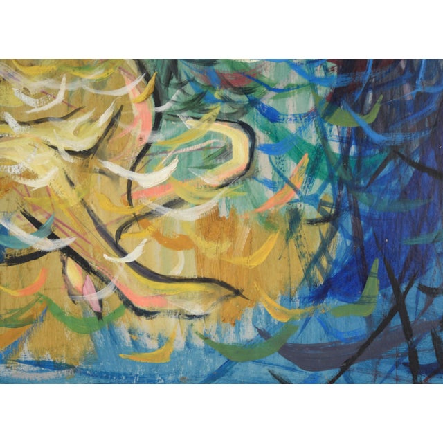 1960s "Looking Into the Sacred Forest" Expressionist Figurative Oil Painting by John Lancaster For Sale In Monterey, CA - Image 6 of 10