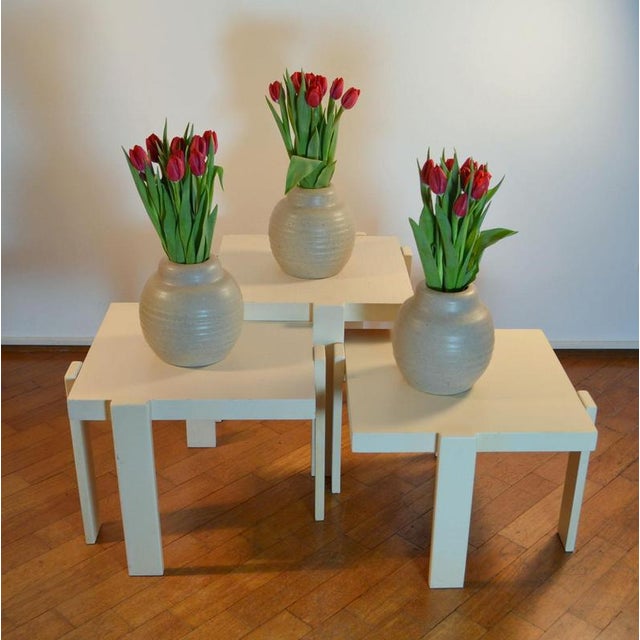 Nesting Tables in Cream Wood from Gianfranco Frattini, Italy, 1960s, Set of 4 For Sale - Image 3 of 6