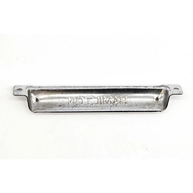 Vintage 6.275 In. Chrome Plated Steel Hamilton Bin Pull For Sale - Image 4 of 4