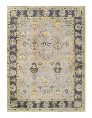 Pasargad Silver Color Hand Knotted Oushak Rug 10' X 14'