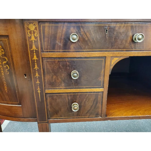 Early 20th Century Buffet Sideboard Mahogany Vintage Sheraton Style For Sale In Houston - Image 6 of 12