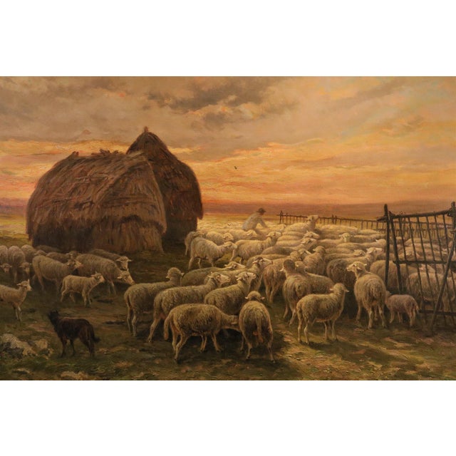 Charles Ferdinand Ceramano, Landscape, 1897, Oil on Canvas For Sale - Image 7 of 12