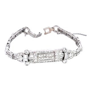 1930s Art Deco Diamond Platinum Bracelet For Sale