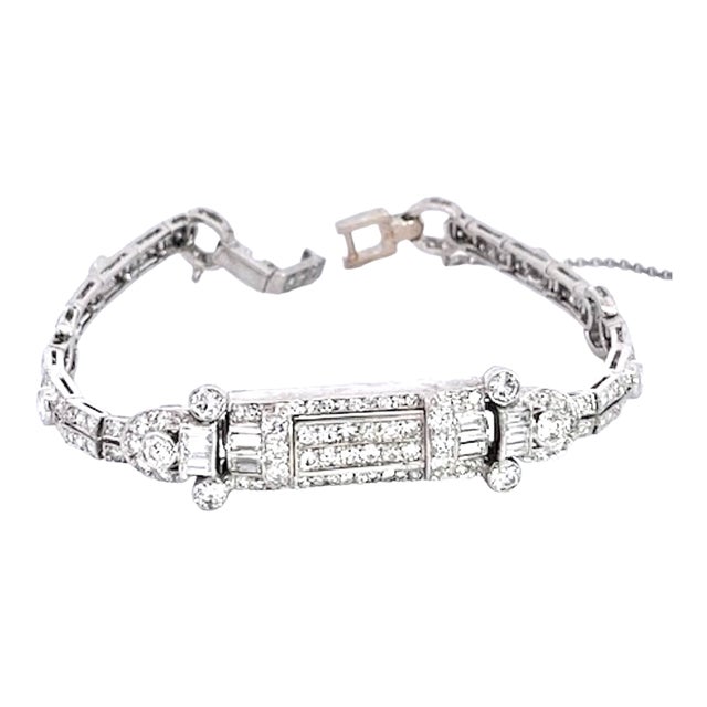 1930s Art Deco Diamond Platinum Bracelet For Sale