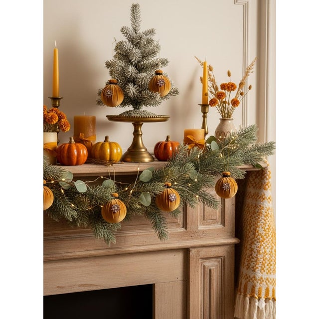 2020s Heirloom 4" Dark Gold Velvet Ornaments With Jeweled Accent - Set of 6 Oversized Baubles in Satin-Lined Gift Box, Hollywood Regency Style, Artisan Made For Sale - Image 5 of 5